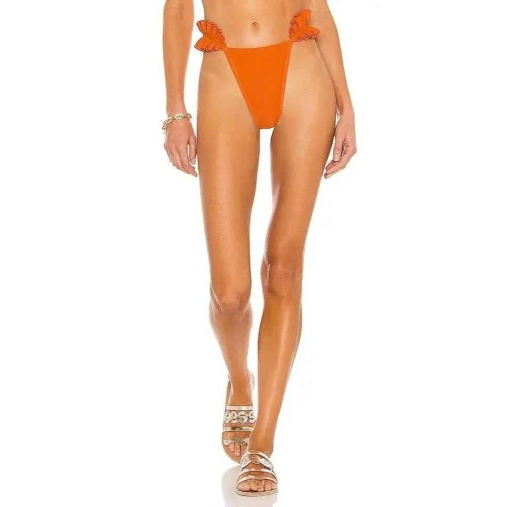 ANDREA IYAMAH Mulan Bikini Bottom - Orange Size: M NEW